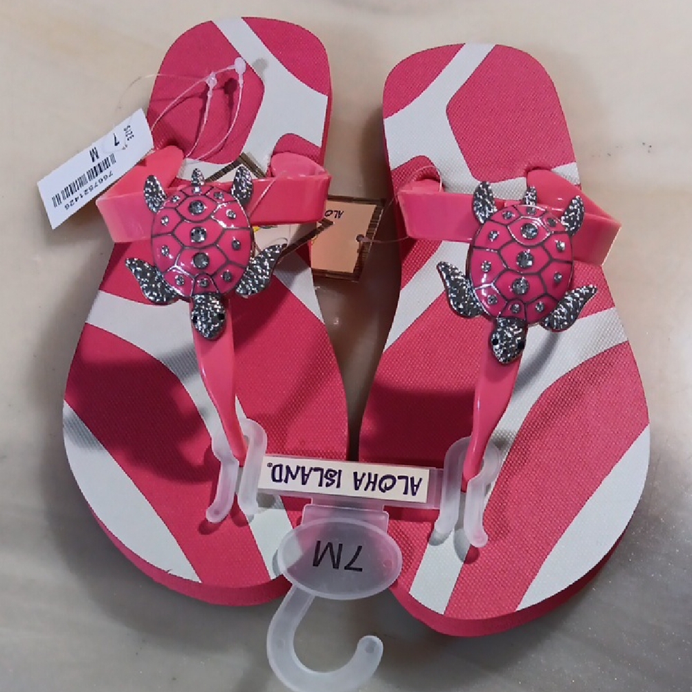 Aloha Island Pink and White Sandals